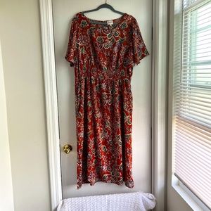 Silk Midi Dress with POCKETS!